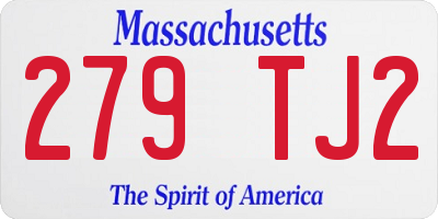 MA license plate 279TJ2