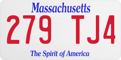 MA license plate 279TJ4