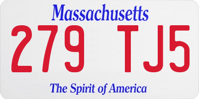 MA license plate 279TJ5