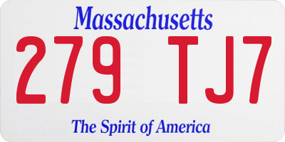 MA license plate 279TJ7