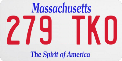 MA license plate 279TK0