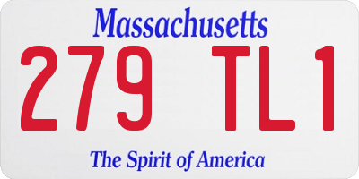 MA license plate 279TL1