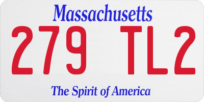 MA license plate 279TL2