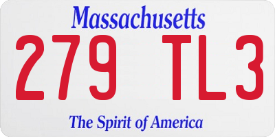 MA license plate 279TL3