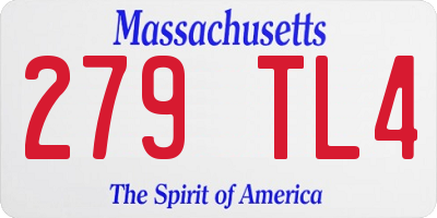 MA license plate 279TL4