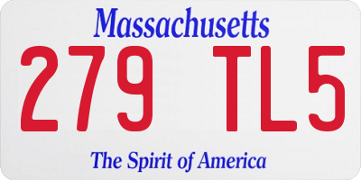 MA license plate 279TL5