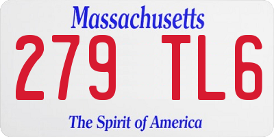 MA license plate 279TL6