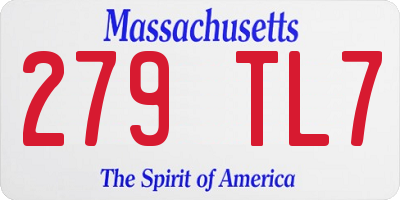 MA license plate 279TL7