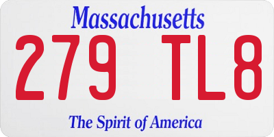 MA license plate 279TL8