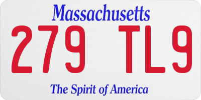 MA license plate 279TL9