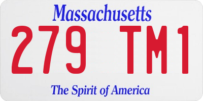 MA license plate 279TM1