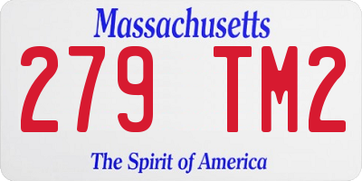 MA license plate 279TM2