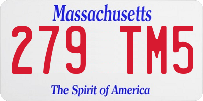 MA license plate 279TM5