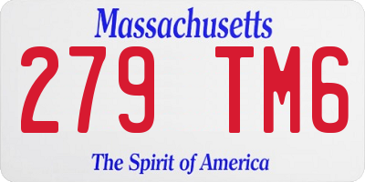 MA license plate 279TM6