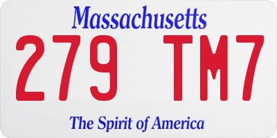 MA license plate 279TM7