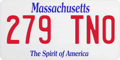 MA license plate 279TN0