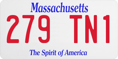 MA license plate 279TN1