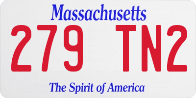 MA license plate 279TN2