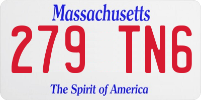 MA license plate 279TN6