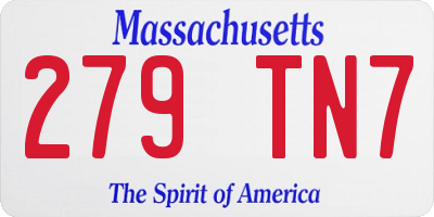 MA license plate 279TN7
