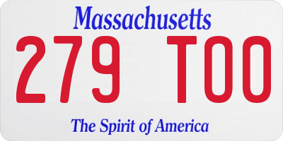 MA license plate 279TO0