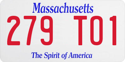 MA license plate 279TO1