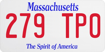 MA license plate 279TP0