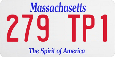 MA license plate 279TP1