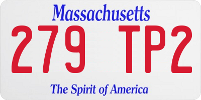 MA license plate 279TP2