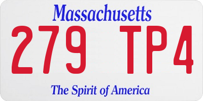 MA license plate 279TP4