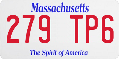 MA license plate 279TP6