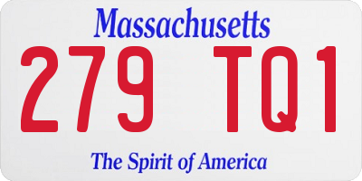 MA license plate 279TQ1