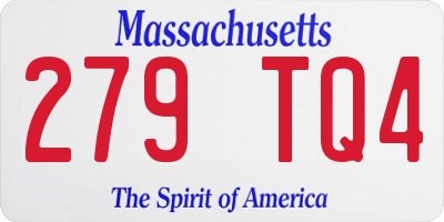 MA license plate 279TQ4