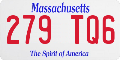 MA license plate 279TQ6