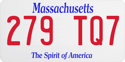 MA license plate 279TQ7