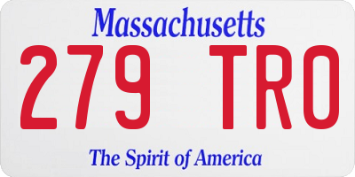 MA license plate 279TR0