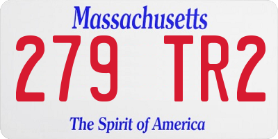 MA license plate 279TR2