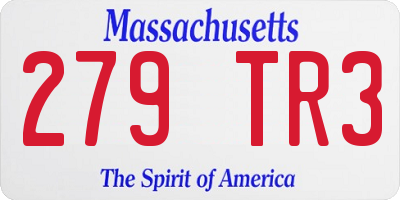 MA license plate 279TR3