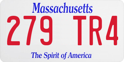 MA license plate 279TR4