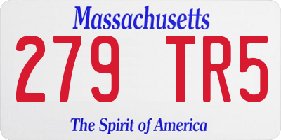 MA license plate 279TR5