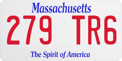 MA license plate 279TR6