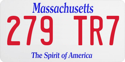 MA license plate 279TR7