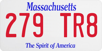 MA license plate 279TR8