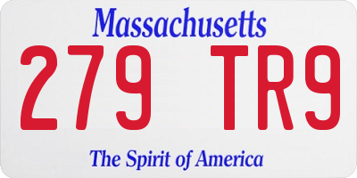 MA license plate 279TR9