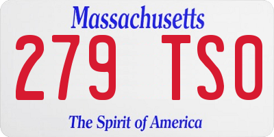 MA license plate 279TS0