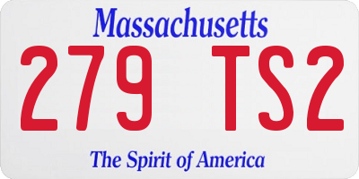 MA license plate 279TS2