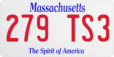MA license plate 279TS3
