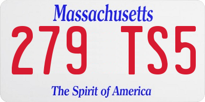 MA license plate 279TS5