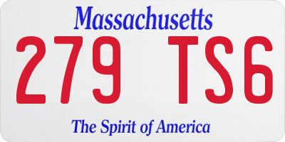 MA license plate 279TS6