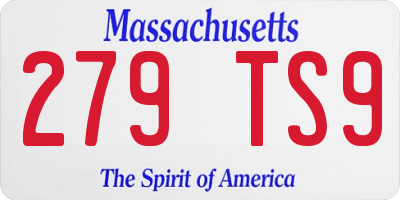 MA license plate 279TS9